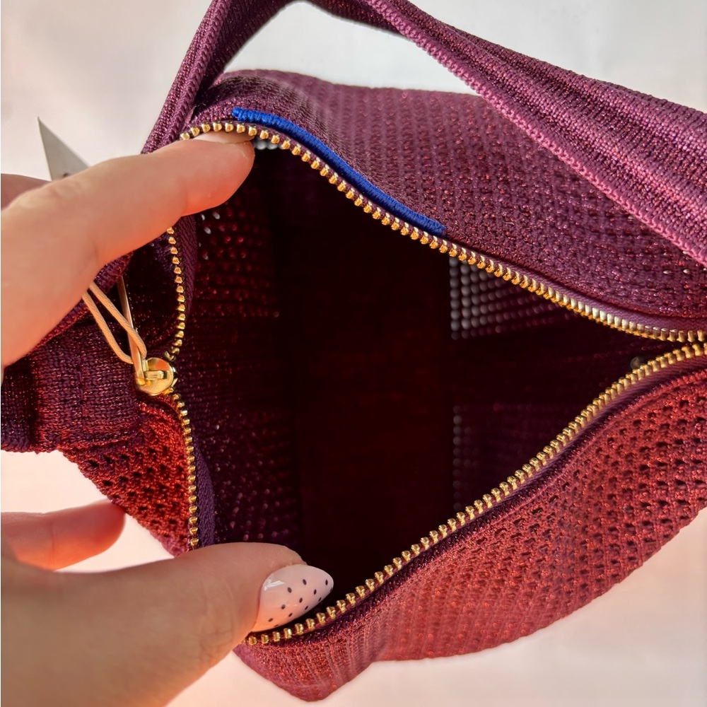 NWT Rothy's The Party Pouch in Garnet Sparkle - Picture 5 of 14